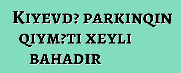 Kiyevdə parkinqin qiyməti xeyli bahadır