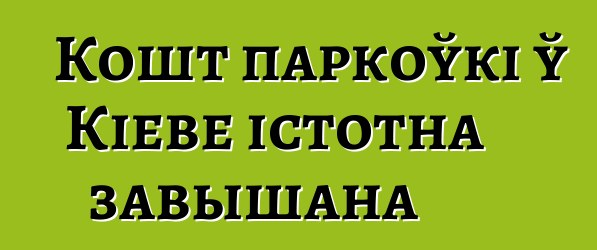 Кошт паркоўкі ў Кіеве істотна завышана