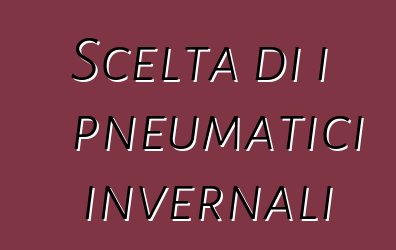 Scelta di i pneumatici invernali