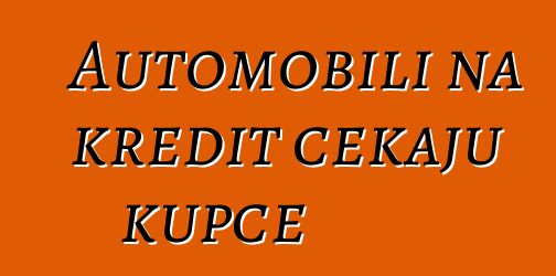 Automobili na kredit čekaju kupce