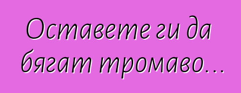 Оставете ги да бягат тромаво...
