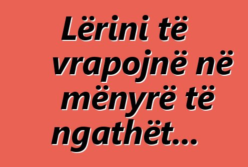 Lërini të vrapojnë në mënyrë të ngathët...