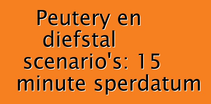 Peutery en diefstal scenario's: 15 minute sperdatum