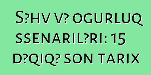 Səhv və oğurluq ssenariləri: 15 dəqiqə son tarix