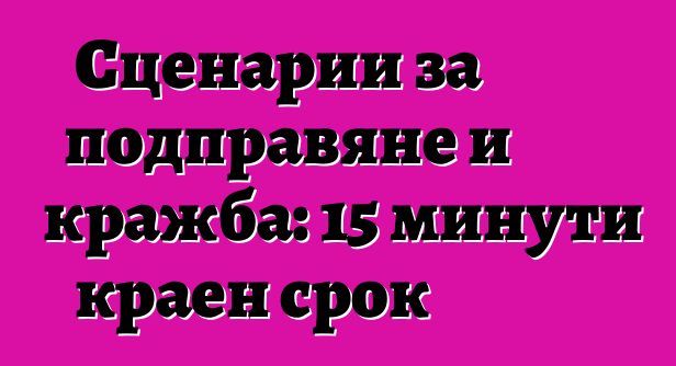 Сценарии за подправяне и кражба: 15 минути краен срок