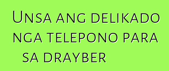 Unsa ang delikado nga telepono para sa drayber