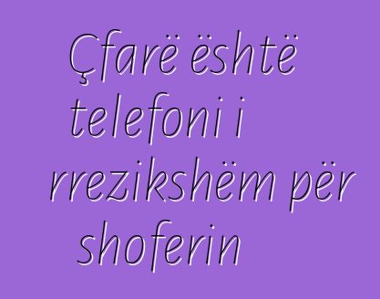Çfarë është telefoni i rrezikshëm për shoferin