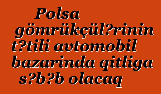 Polşa gömrükçülərinin tətili avtomobil bazarında qıtlığa səbəb olacaq