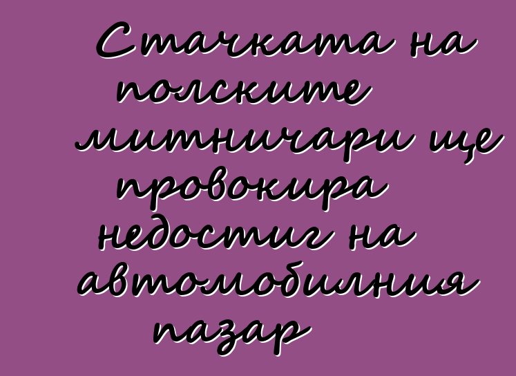Стачката на полските митничари ще провокира недостиг на автомобилния пазар