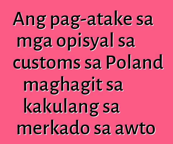Ang pag-atake sa mga opisyal sa customs sa Poland maghagit sa kakulang sa merkado sa awto