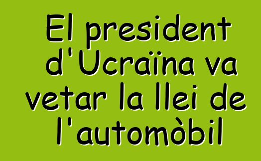 El president d'Ucraïna va vetar la llei de l'automòbil