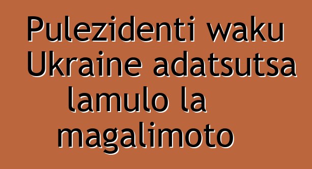 Pulezidenti waku Ukraine adatsutsa lamulo la magalimoto
