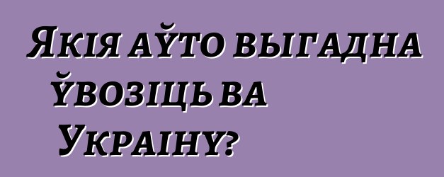 Якія аўто выгадна ўвозіць ва Украіну?