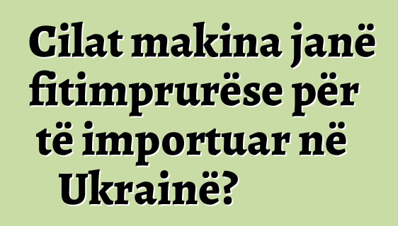 Cilat makina janë fitimprurëse për të importuar në Ukrainë?