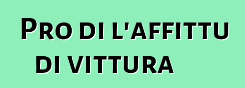 Pro di l'affittu di vittura