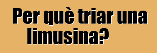 Per què triar una limusina?