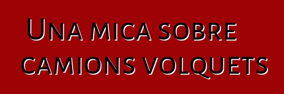 Una mica sobre camions volquets