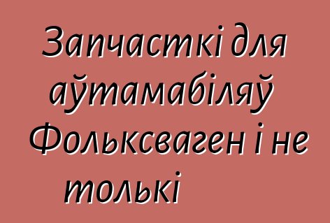 Запчасткі для аўтамабіляў Фольксваген і не толькі