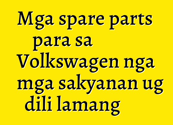Mga spare parts para sa Volkswagen nga mga sakyanan ug dili lamang