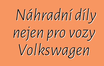 Náhradní díly nejen pro vozy Volkswagen