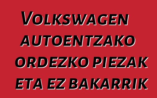 Volkswagen autoentzako ordezko piezak eta ez bakarrik