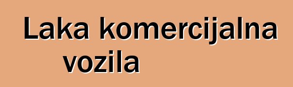 Laka komercijalna vozila