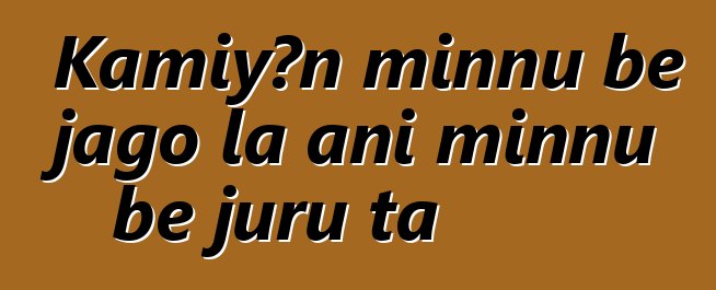 Kamiyɔn minnu bɛ jago la ani minnu bɛ juru ta