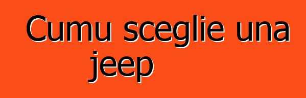 Cumu sceglie una jeep