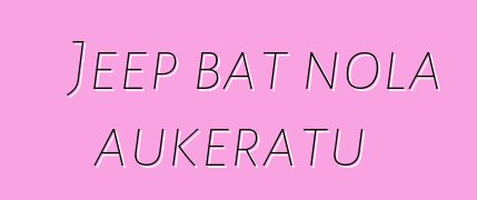 Jeep bat nola aukeratu