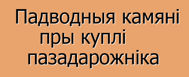 Падводныя камяні пры куплі пазадарожніка