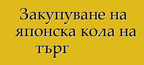 Закупуване на японска кола на търг