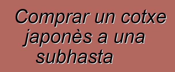 Comprar un cotxe japonès a una subhasta