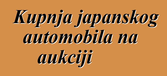 Kupnja japanskog automobila na aukciji