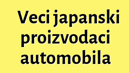 Veći japanski proizvođači automobila