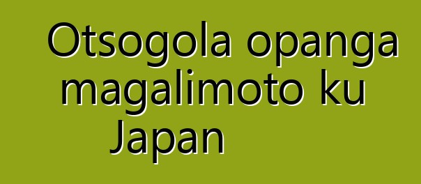 Otsogola opanga magalimoto ku Japan