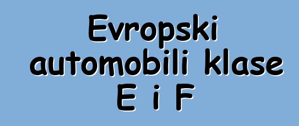 Evropski automobili klase E i F