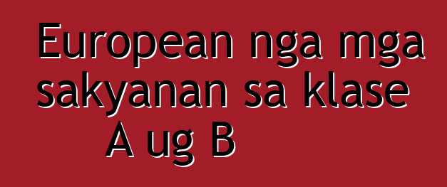 European nga mga sakyanan sa klase A ug B