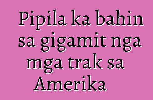 Pipila ka bahin sa gigamit nga mga trak sa Amerika
