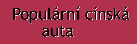 Populární čínská auta