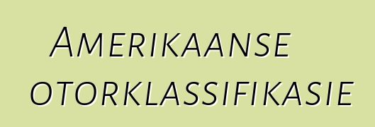 Amerikaanse motorklassifikasie