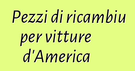 Pezzi di ricambiu per vitture d'America