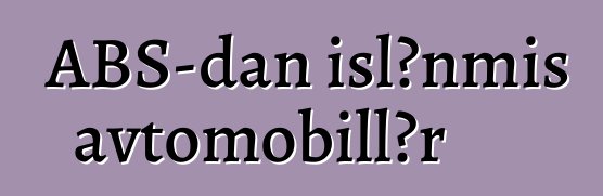 ABŞ-dan işlənmiş avtomobillər