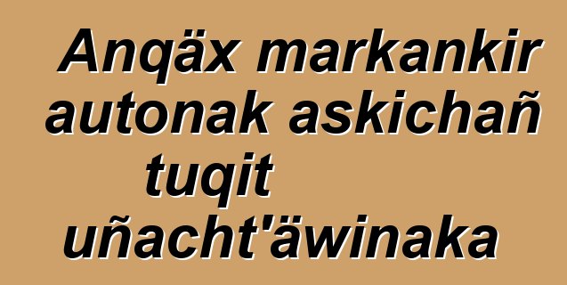 Anqäx markankir autonak askichañ tuqit uñacht’äwinaka