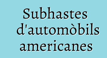 Subhastes d'automòbils americanes