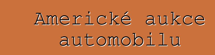 Americké aukce automobilů