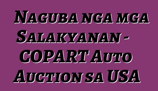 Naguba nga mga Salakyanan - COPART Auto Auction sa USA