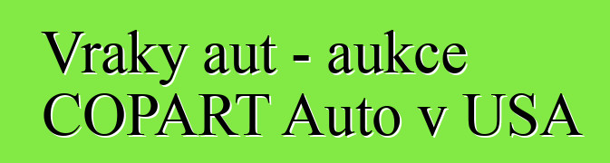 Vraky aut – aukce COPART Auto v USA