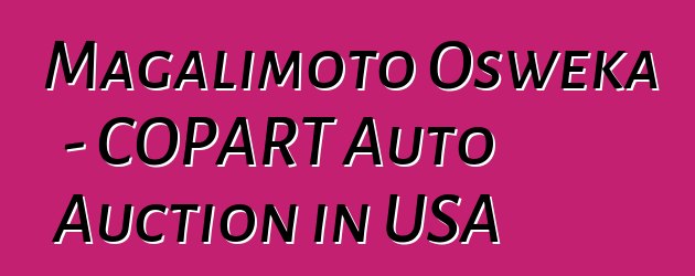 Magalimoto Osweka - COPART Auto Auction in USA