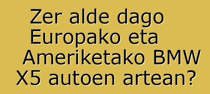 Zer alde dago Europako eta Ameriketako BMW X5 autoen artean?