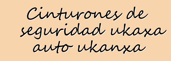 Cinturones de seguridad ukaxa auto ukanxa